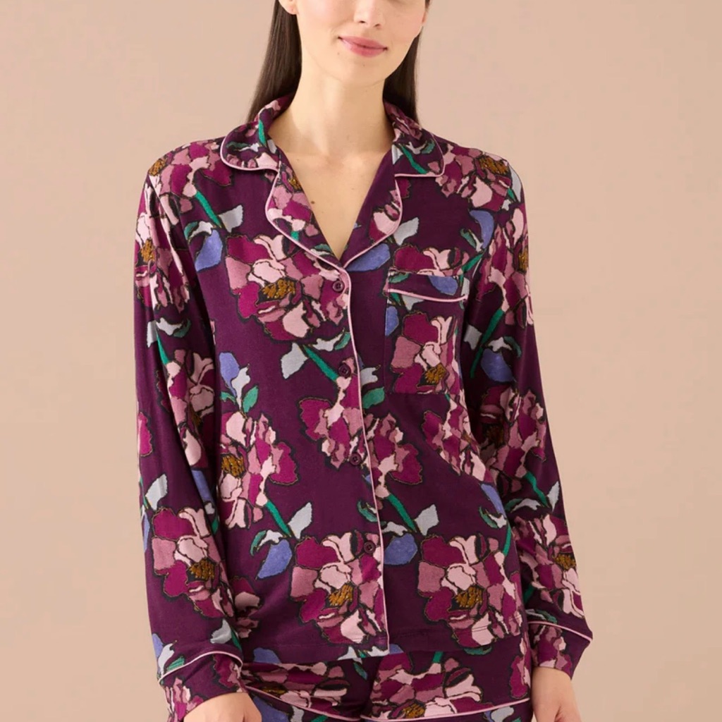 Floral Purple Pajama Set